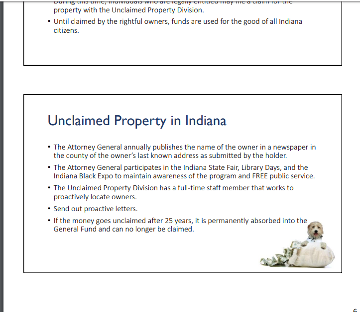 Indiana Unclaimed Money
