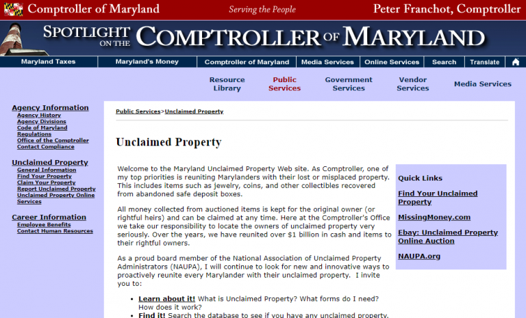 Maryland Unclaimed Money (2024 Guide) Unclaimedmoneyfinder org Maryland Unclaimed Money (2024 Guide) Unclaimedmoneyfinder org