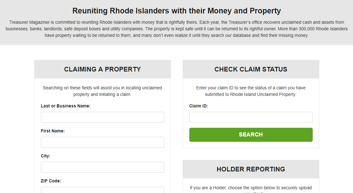 Find All Rhode Island Unclaimed Property (2024 Guide)