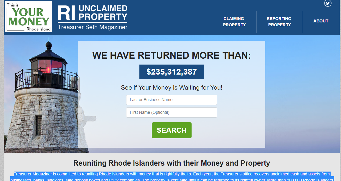 Find All Rhode Island Unclaimed Property (2024 Guide)