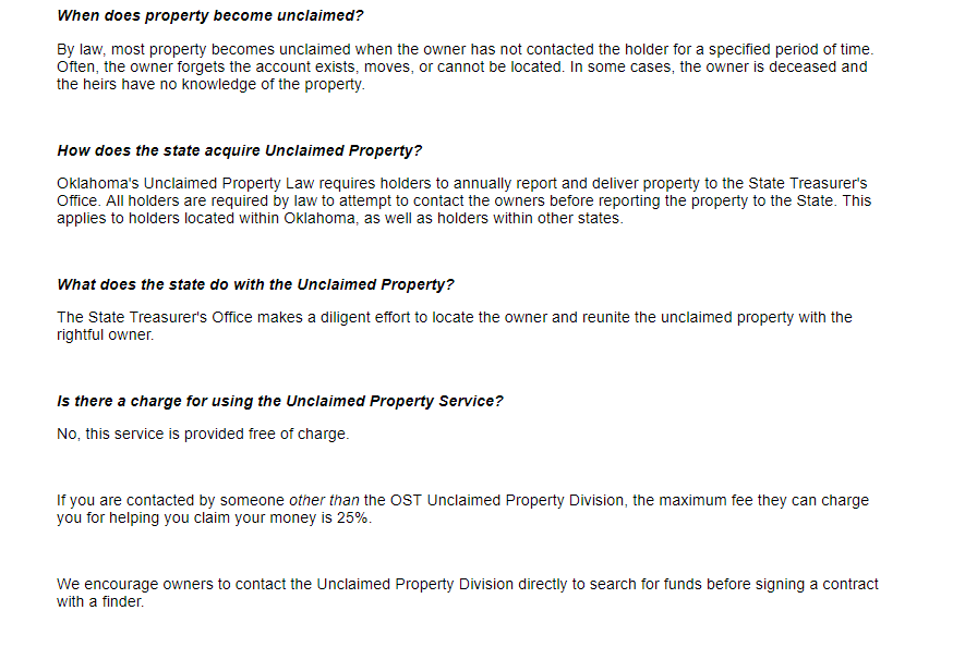 Find All Oklahoma Unclaimed Property (2024 Guide)