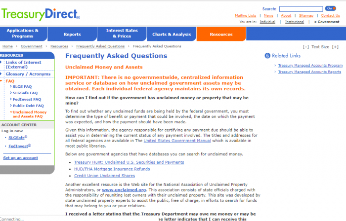 Unclaimed Property Dormancy Chart